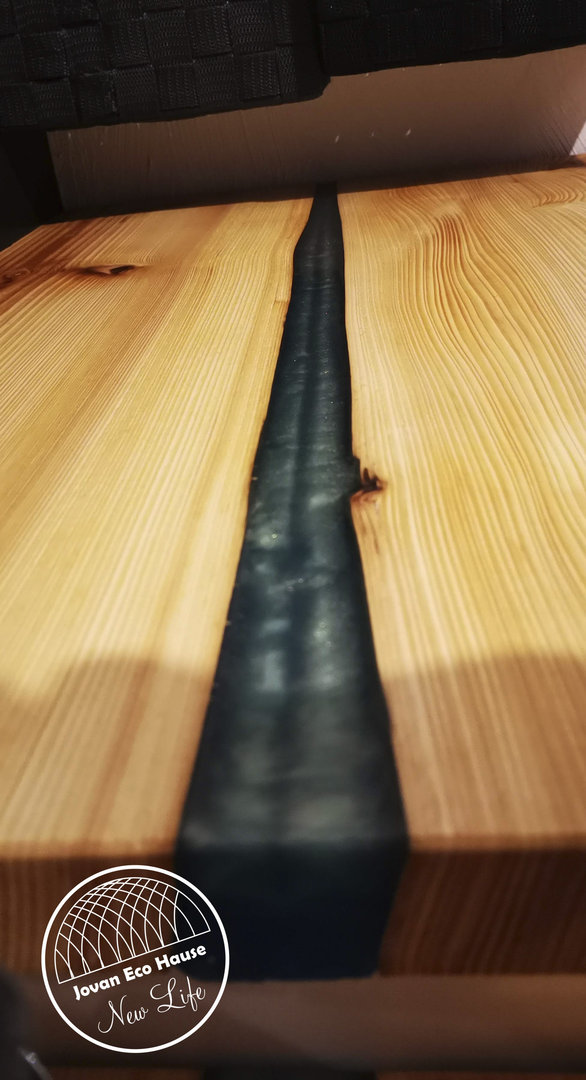 Holz Platten mit Epoxidharz 80 cm