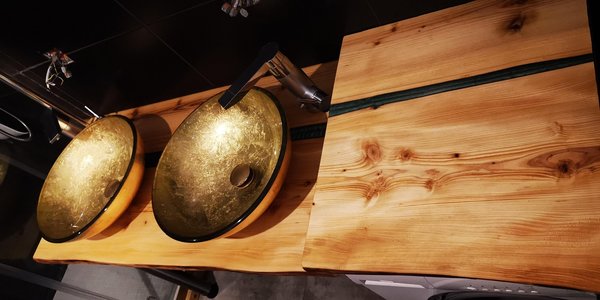 Holz Platten mit Epoxidharz 120 cm